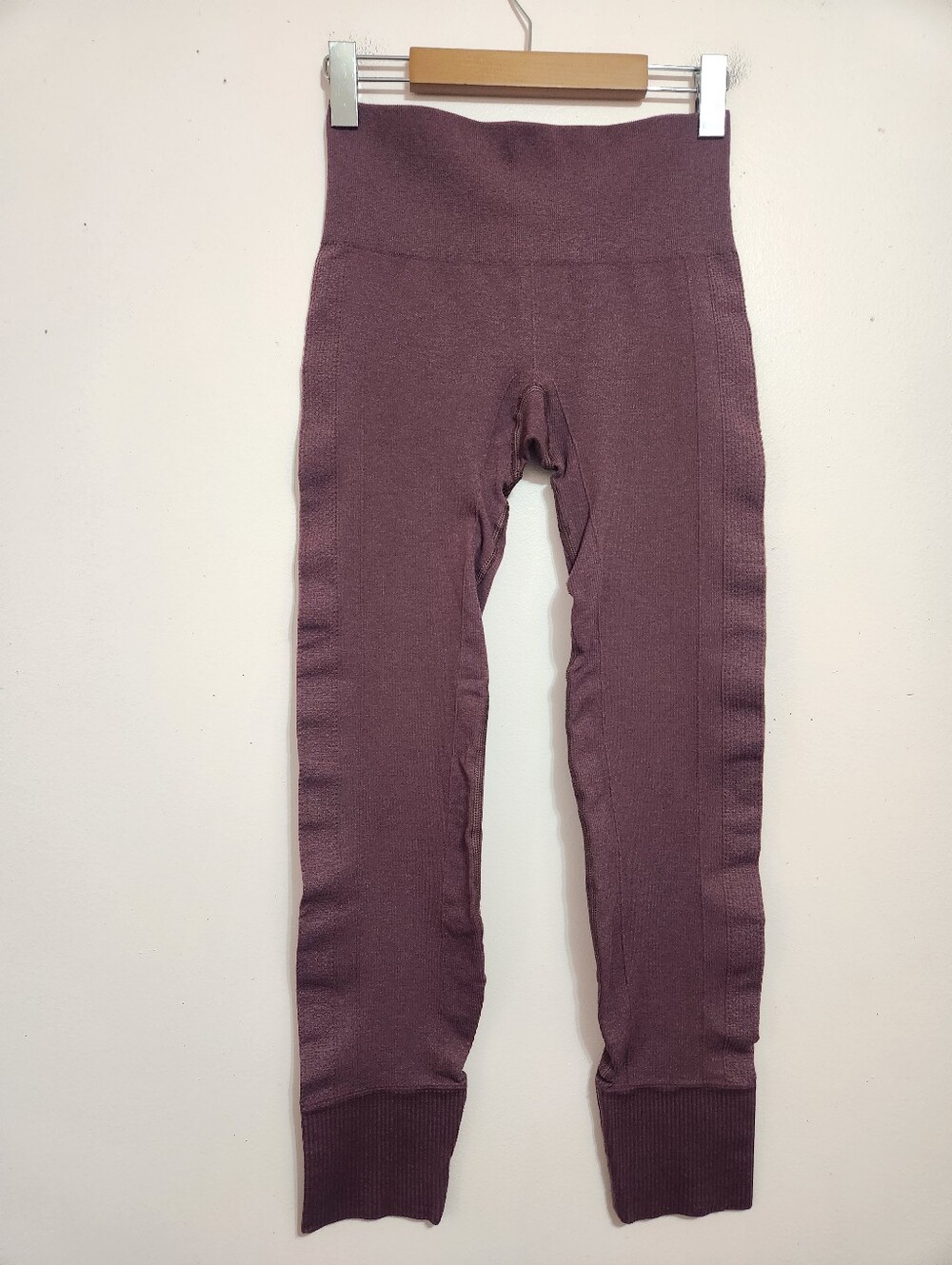 Lululemon Ebb To Street Tight Seamless Ribbed Pointelle Leggings Heathered Plum
